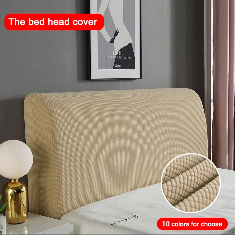 

Thicken Elastic All-inclusive Bed Head Covers Headboard Cover Polar Fleece for Home Solid Color Long Back Chair Cover Plain Dyed