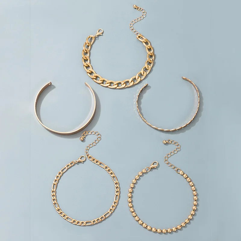 Винтажные наборы браслетов DIEZI из золота бисер серебряного цвета пробы с