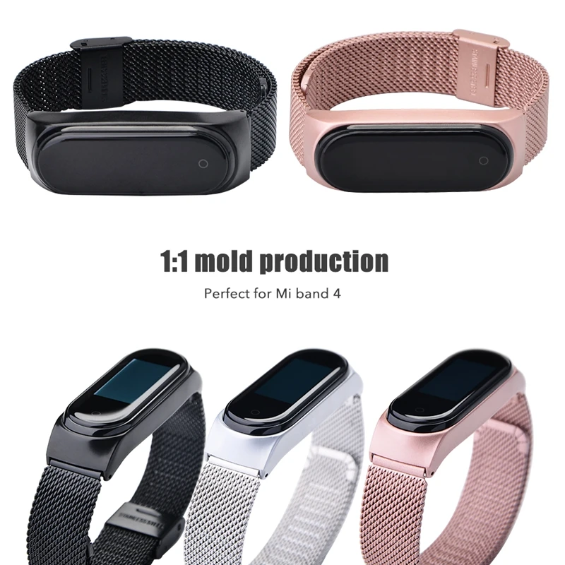 Металлический ремешок для Xiaomi mi 3, 4, браслет для mi Band 3, 4, ремешок, браслет, Безвинтовые браслеты из нержавеющей стали