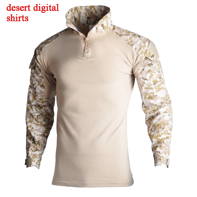 shirts desertdigital Уличная Военная тактическая Униформа для страйкбола Пейнтбольная камуфляжная охотничья одежда унисекс дышащая Боевая Стрельба Armys костюмы - Цвет: shirts desertdigital