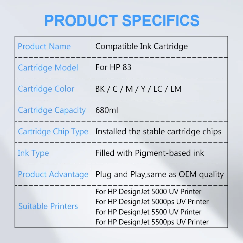 [Сторонний бренд] для HP 83 сменный чернильный картридж с чернилами Designjet 5500 5500ps 5000