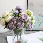Искусственные пионы, 9 цветов, букет из роз, Камелия, искусственные цветы для самостоятельного украшения дома, сада, свадьбы