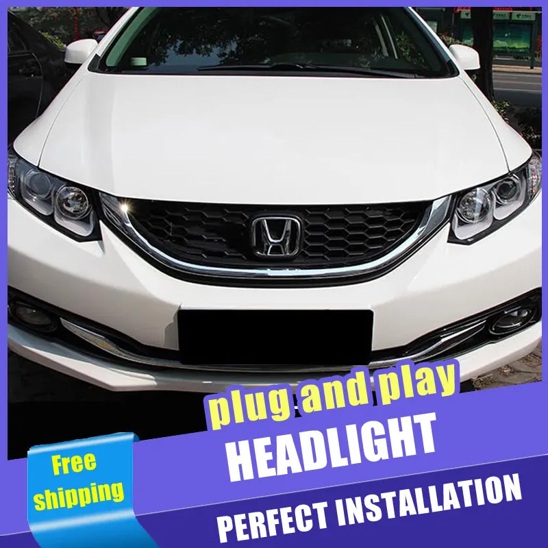 2 шт. автомобильный стиль светодиодный фары для Honda civic для 2012- civic Головной фонарь светодиодный DRL Объектив двойной луч H7 HID Xenon bi xenon объектив