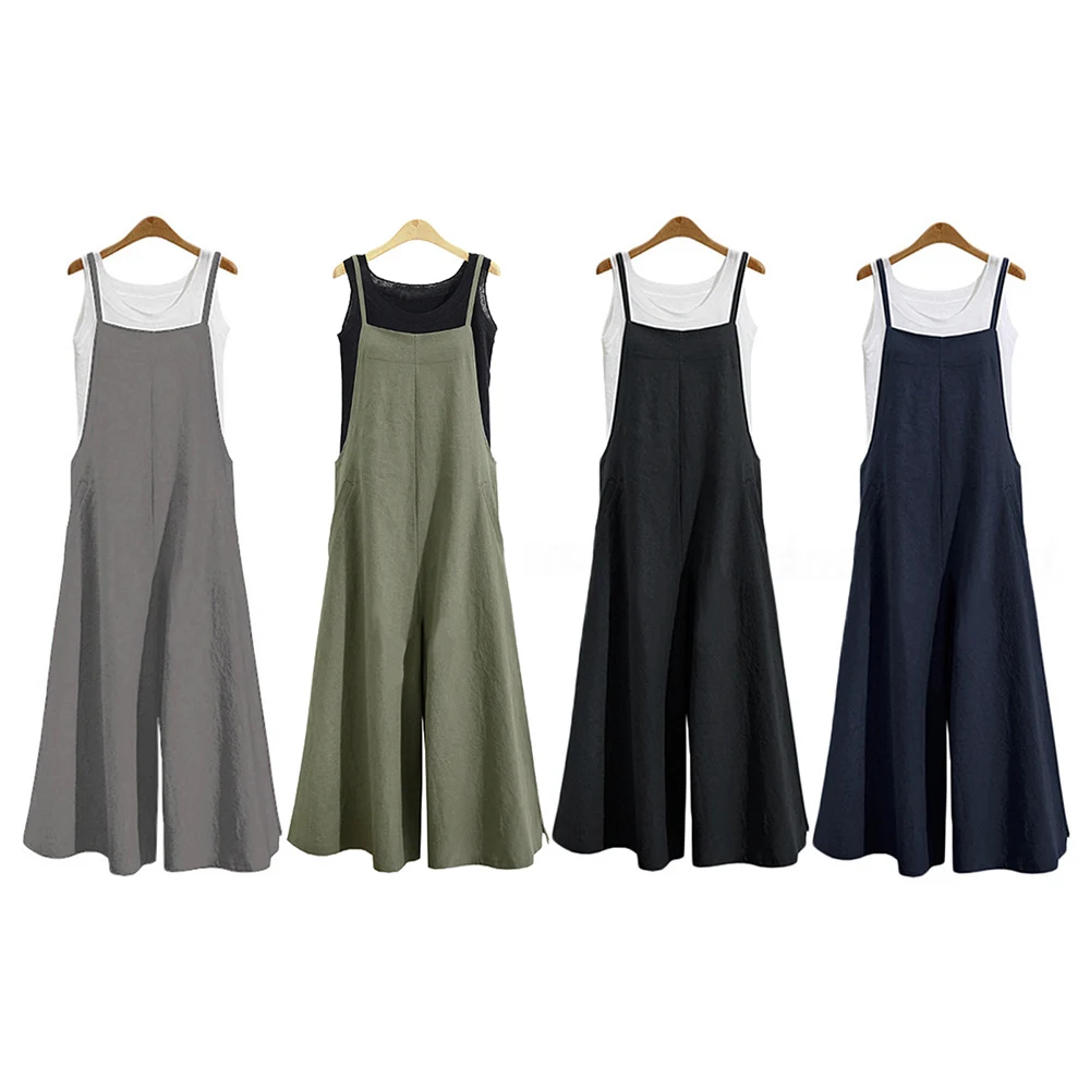 Комбинезон с длинными подтяжками повседневный Свободный комбинезон в клетку