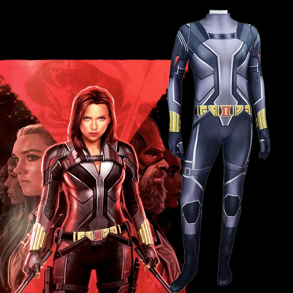 2020 черный костюм вдовы супергероя для косплея зентай на Хэллоуин|Игровые