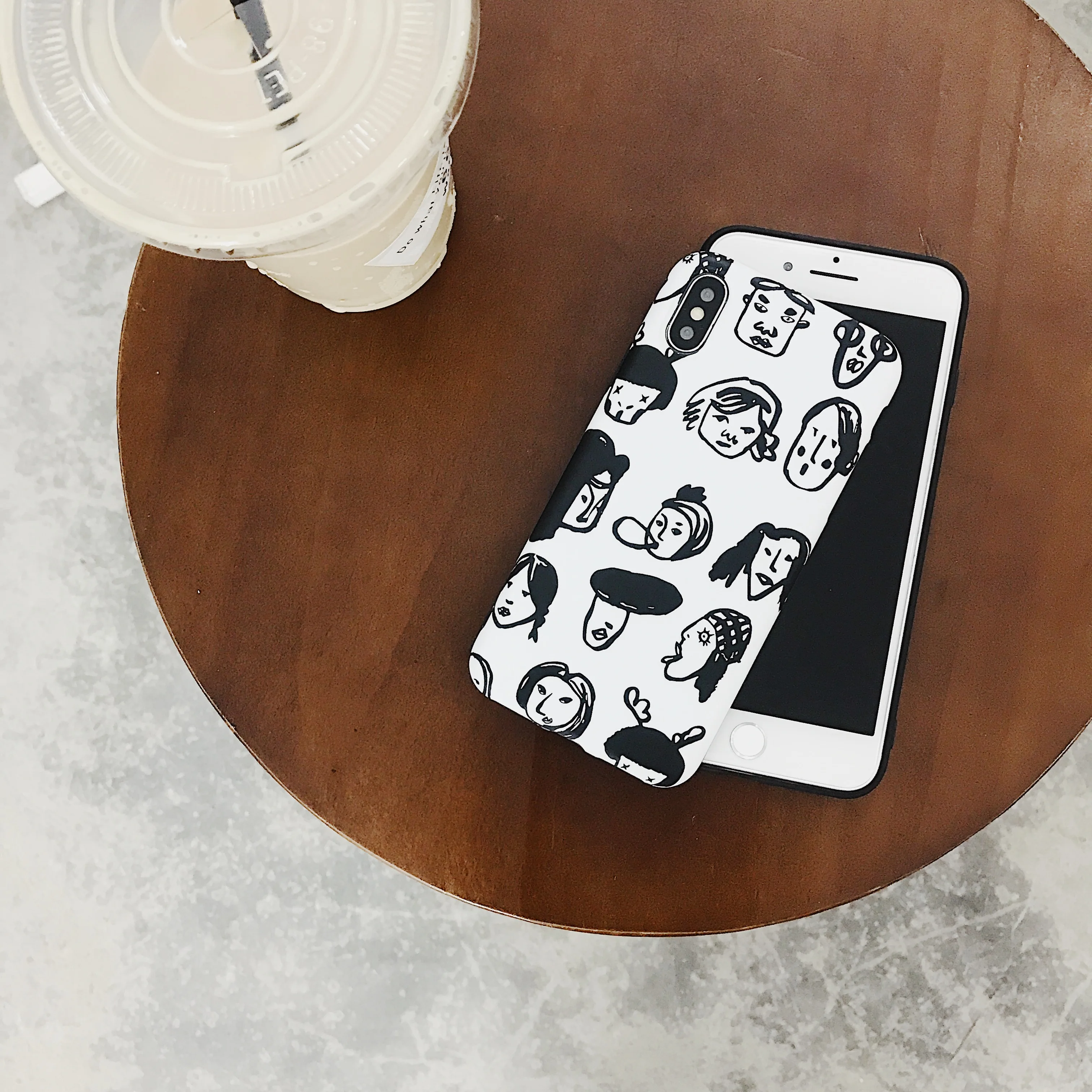 Новый высококачественный imd чехол для телефона Модный милый эскиз лица Iphone