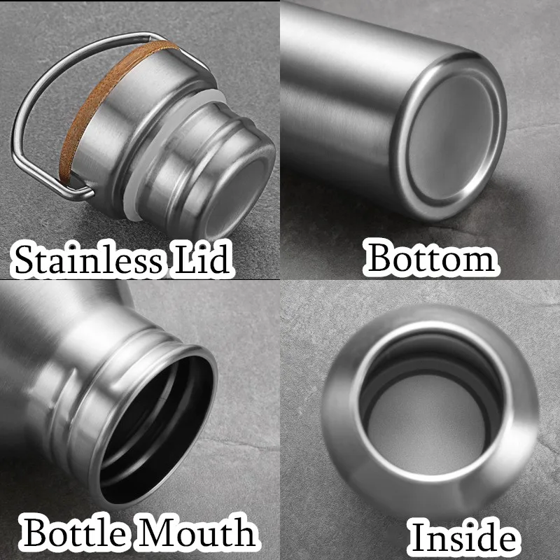 Бутылка для воды спортивная из нержавеющей стали герметичная 350/500/600/750 мл