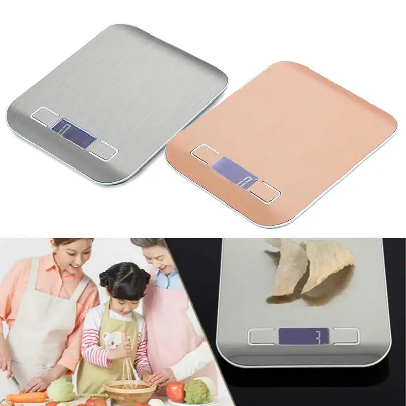 

10Kg Kitchen Weight Electronics Scale Stainless Steel Food Diet Postal Balance Cuisine Measuring Tool LCD Digital Grams Scales