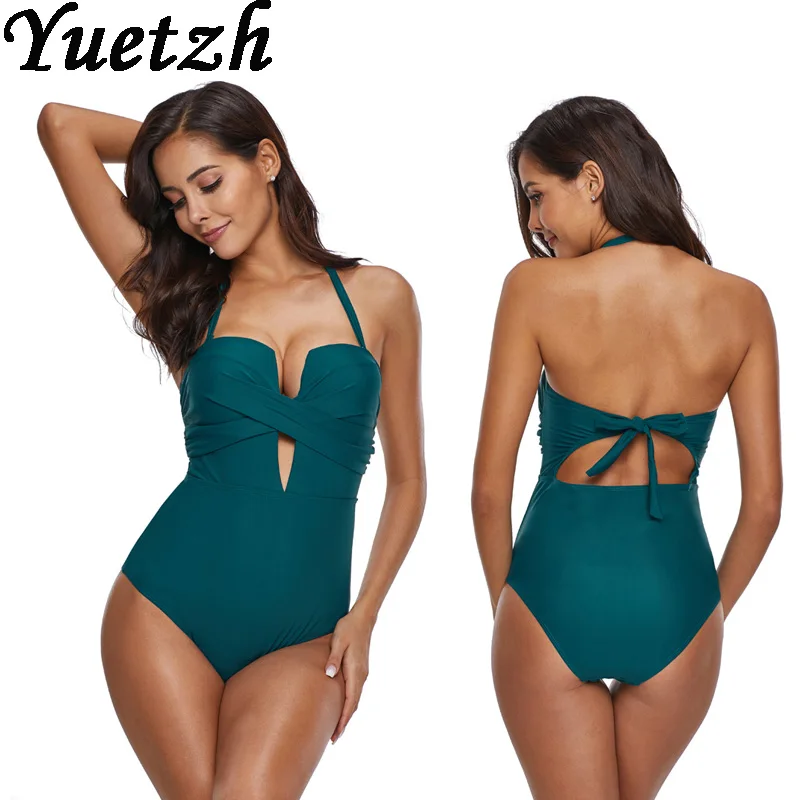 Новый женский слитный купальник размера плюс купальный костюм большого пляжный