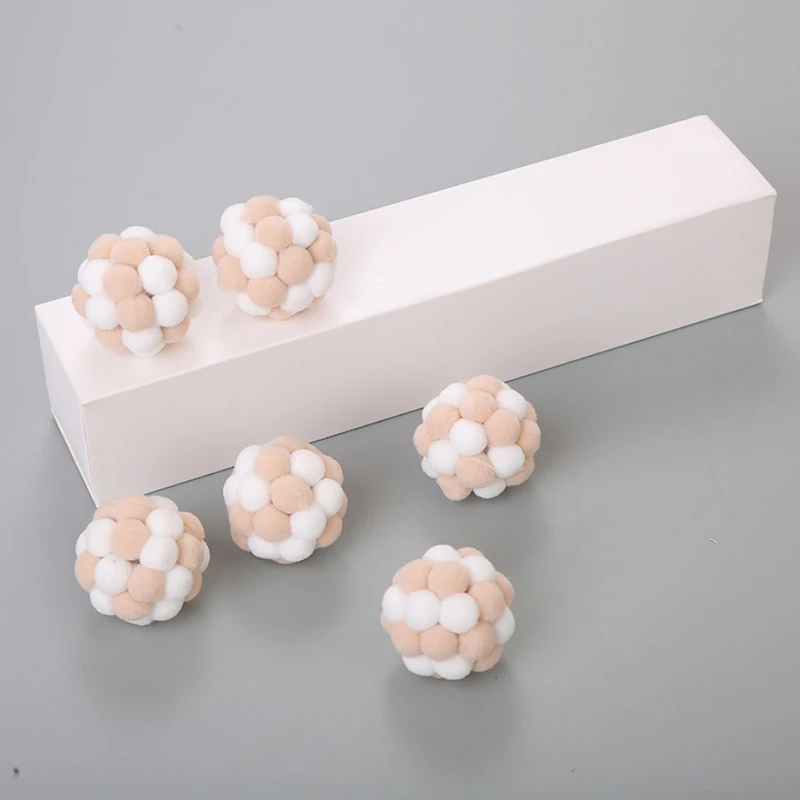 Cat toy ball handmade plush elastic bell cat dog set gift box | Дом и сад