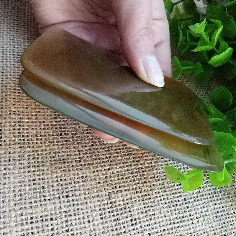 Gua-Ша массаж инструмент тонкий скраппинг Массажная пластина натуральный желтый