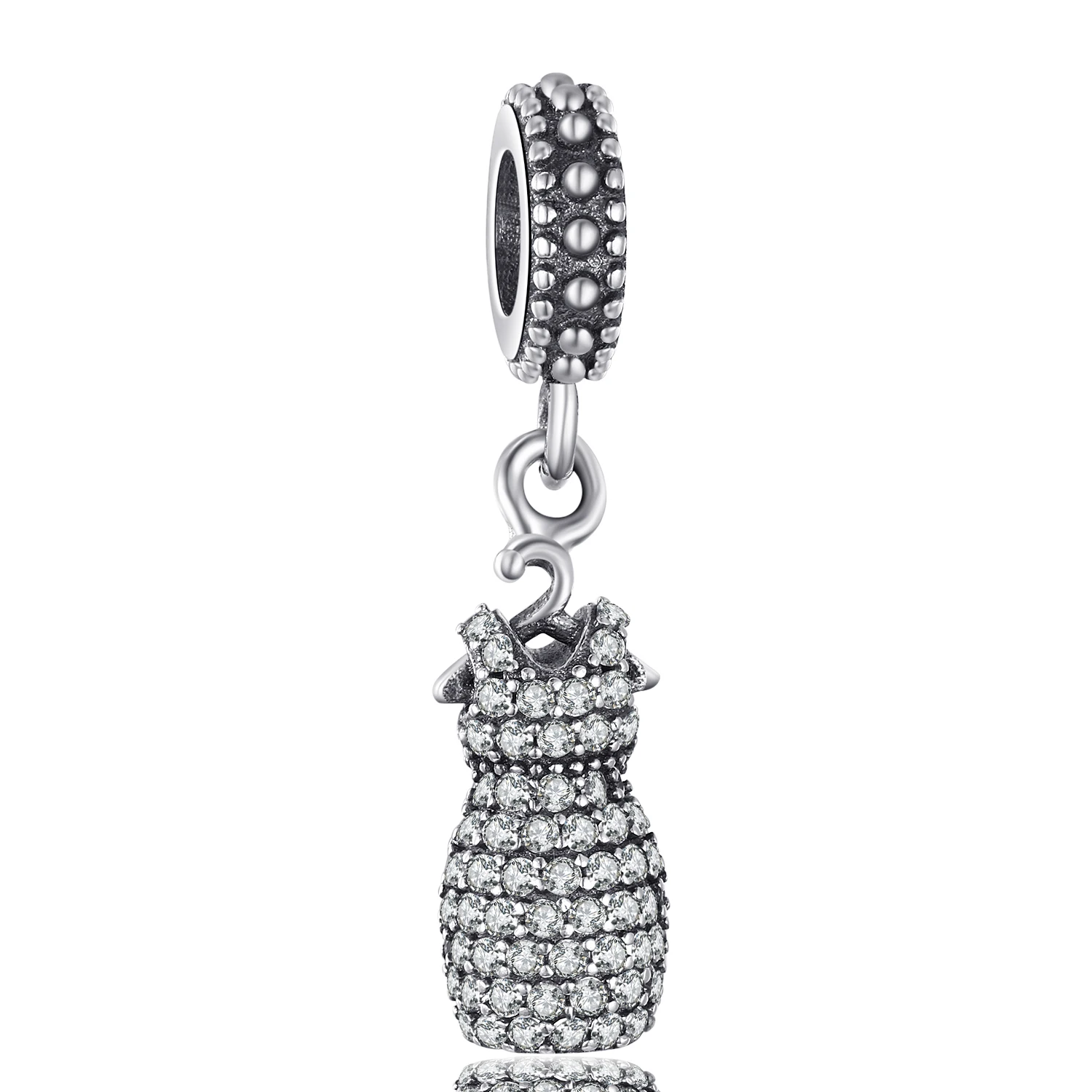 Jewelrypalace стерлингового серебра 925 гламур кринолин проложили кубического циркония Шарм Браслет Подвески для изготовления ювелирных изделий браслет прелести