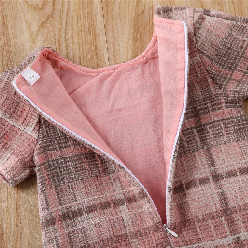 2020 Baby Summer Clothing 1-6T Boutique Kid Girls Plaid Mini Dress Princess Short Sleeve Pocket Party Sweet Cute | Детская одежда и