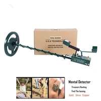 gs 6000 underground metal detector treasure gold silver copper hunter digger kit headphone max depth 8 5m with led screen
