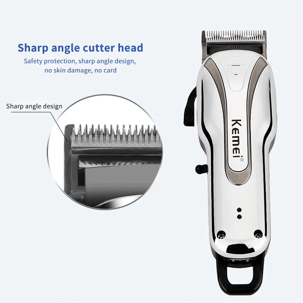 KEMEI мощный электрический триммер для волос перезаряжаемая машинка стрижки с