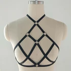 JLX. Бюстгальтер на бретелях с вырезами, черный готический топ в клетку, открытый бюстгальтер на груди, сексуальный ремень на бретелях