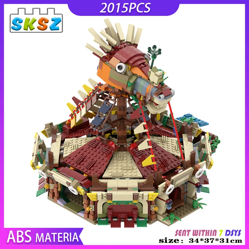 

DIY Game Architecture Wharf Model Moc Famous Games Breaths of The -Wild Collection Building Blocks Emperor Characters Kids Toys