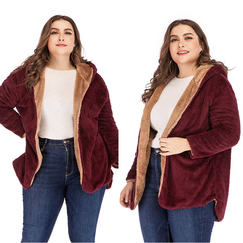 Осенне-зимняя женская флисовая куртка большие повседневные свободные шерстяные