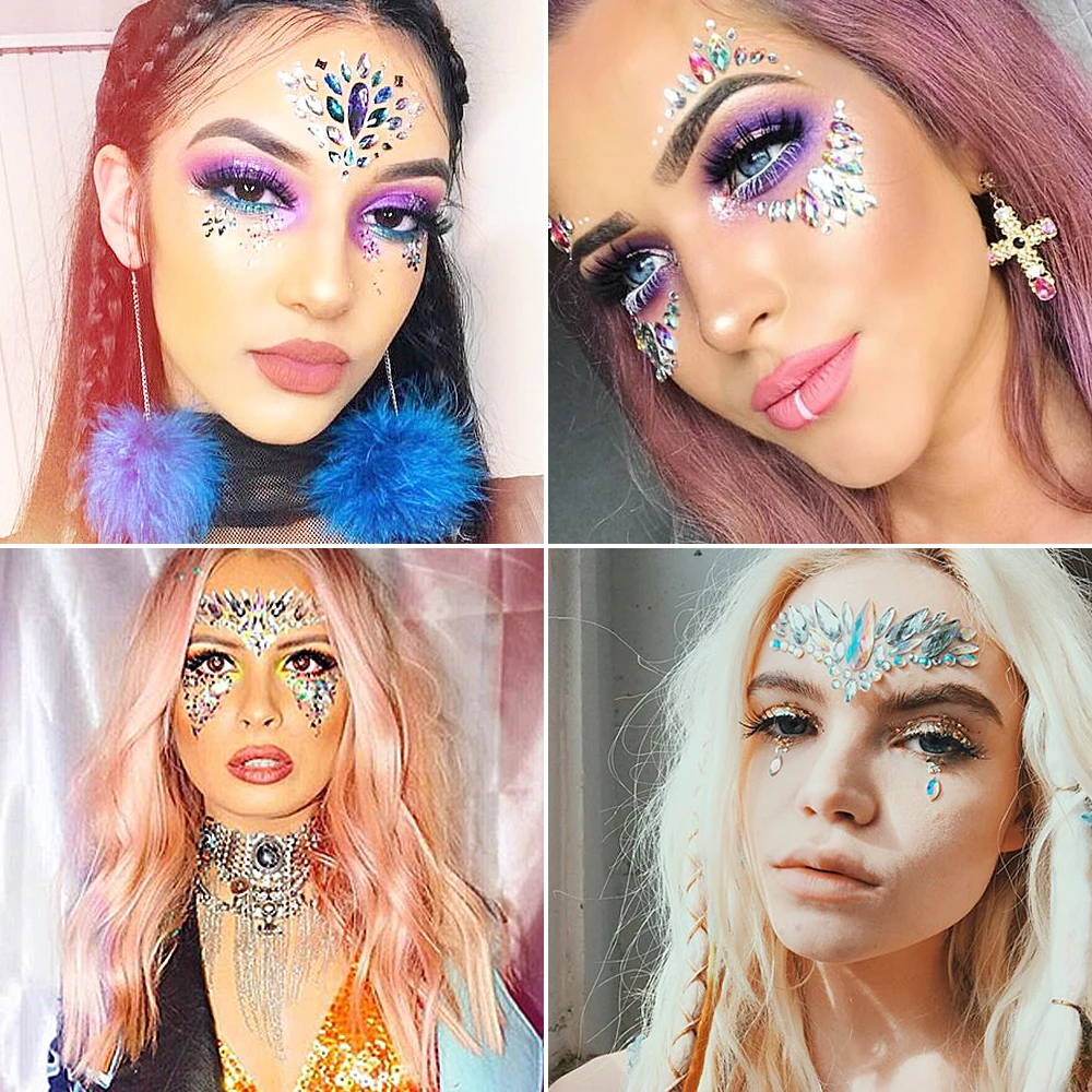 Наклейка для лица с блестками стразы макияжа аппликация грудь драгоценный