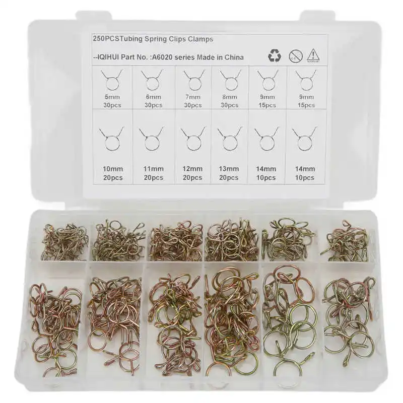 

Fuel Tube Clamp Assortment Hose Spring Clips Polished Treatment for ATVs for Motorcycles for Boats