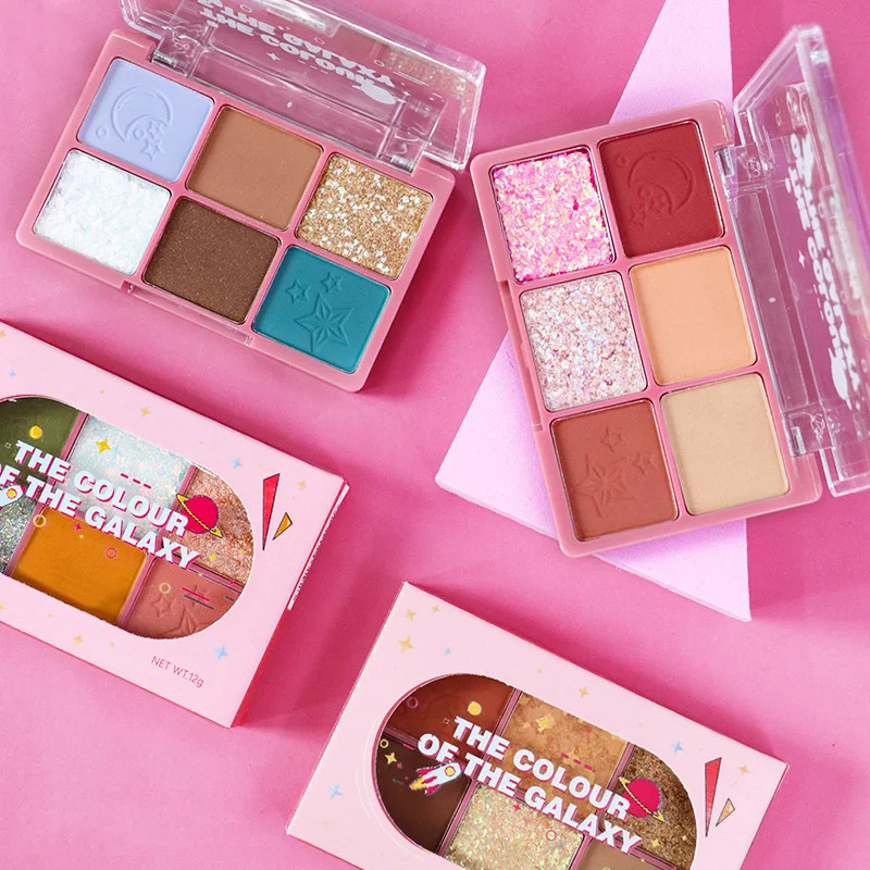 

Makeup Eye-Opening Six-Color Eyeshadow Compact Earth Color Nude Makeup Multi-color Makeup Pearlescent Eyeshadow Palette