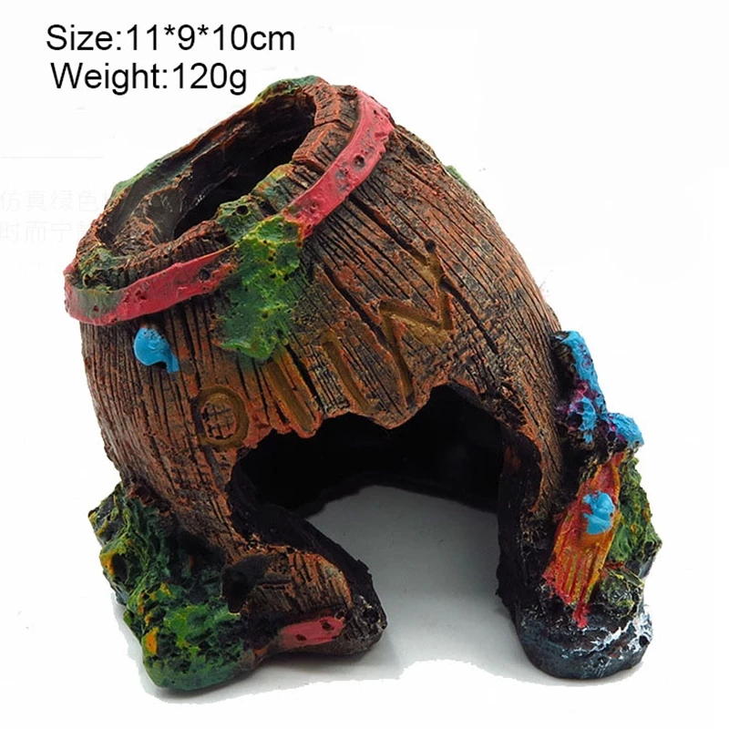 Aquarium Accessories Fish Tank Resin Landscape Decorations Crawling Pet Box Shelter Lizard Snake Crystal Shrimp Crab | Дом и сад