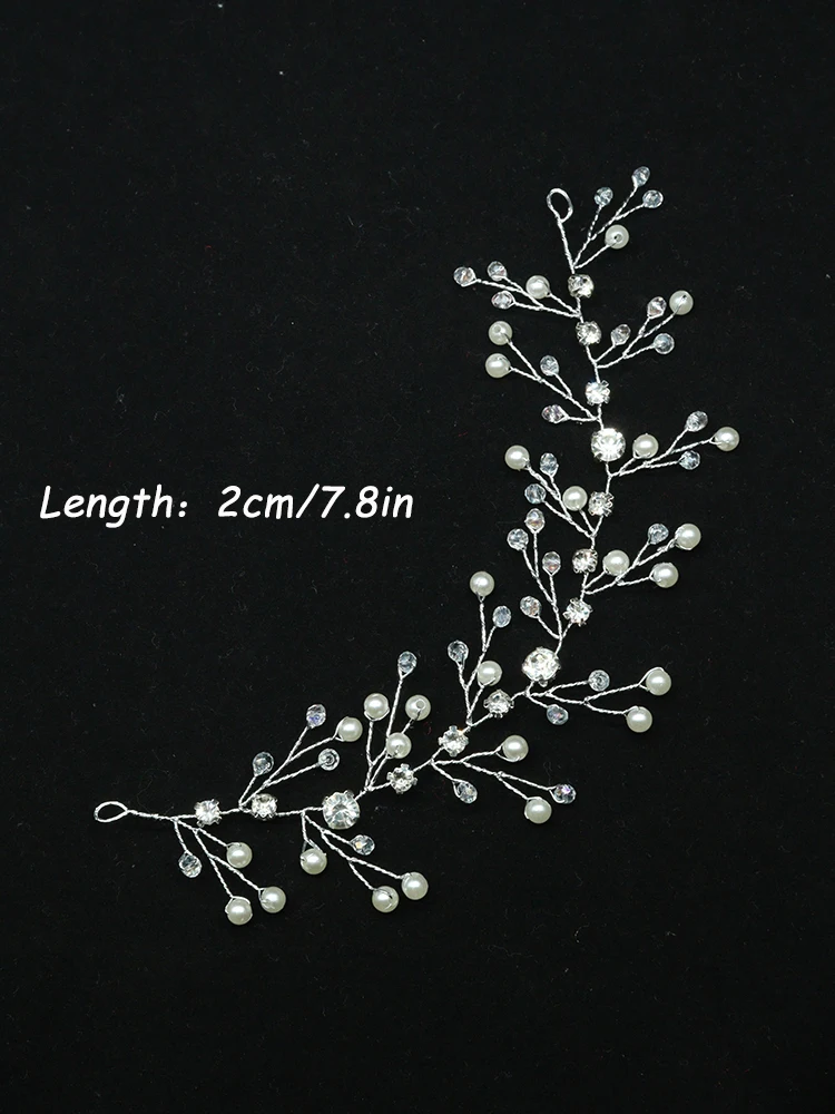 Silver Rhinestone Wedding Headband Flower Head Jewelry Bride Headdress Women Hair Accessories Beads Handmade Bridal Vine | Свадьбы и