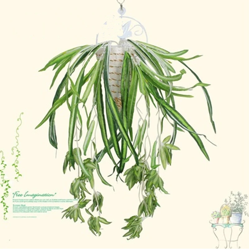 Pleasant Party Spider Hanging Artificial Plants Home Decor Beautiful Grasses Chlorophytum Wedding Flower Decors | Дом и сад