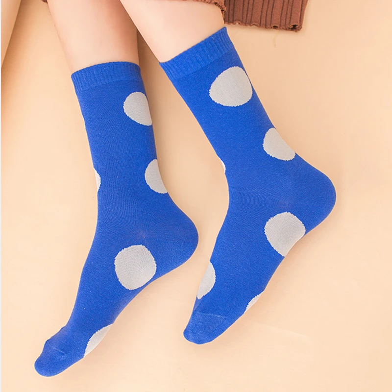 Модные хлопковые носки в горошек для женщин длинные стиле Харадзюку Cew корейские