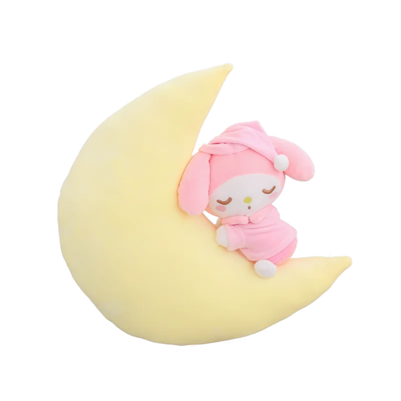 

Melody Kuromi Plush Toys Kawaii Cinnamoroll KT Cat Stuffed Doll Decompression Toys Soft Sofa Cushion Nap Pillow Gift For Kids