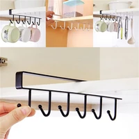 kitchen accessories shelf storage hooks clothes hanging wardrobe kitchen organizer cup holder glass mug holder 6 hooks