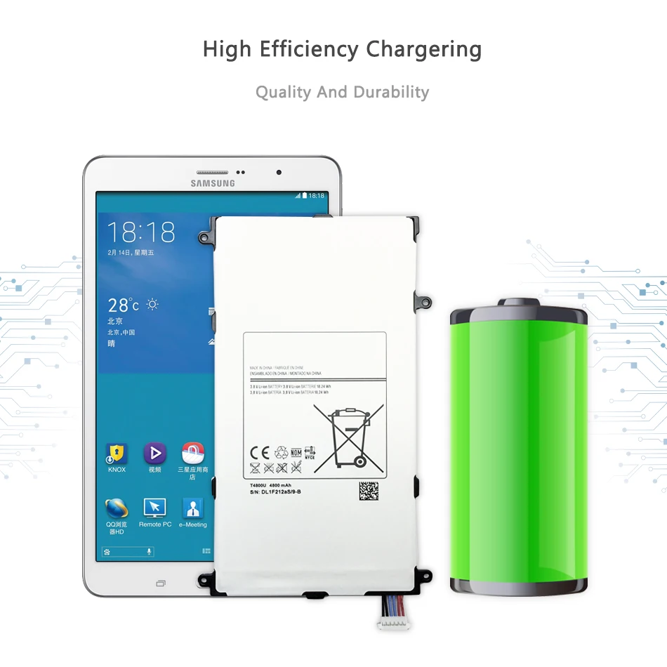 

Tablet Li-Polymer Battery For Samsung Galaxy Tab Pro 8.4 in SM-T321 T325 T320 T321 Replacement Battery T4800E T4800C 4800mAh