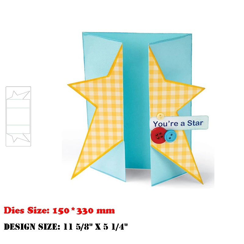 

New Arrival Metal Star Gatefold Cutting Dies For 2021 Scrapbooking Greeting Card Making Paper Flip Fold Heart Stencils Crafts