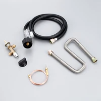 5pcsset propane fire pit gas control valve system regulator hose 600mm universal m8 thermocouple 24in whister free flex line