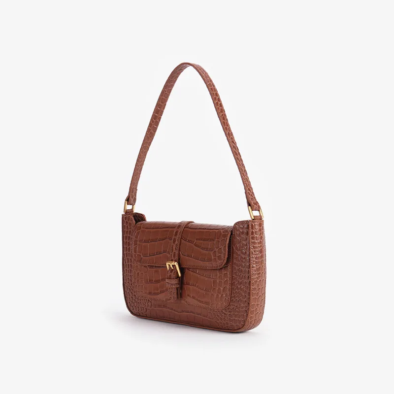 Classic fashion ladies handbag casual women Baguette bag brand style shoulder bags ALLIGATOR cowhide split leather