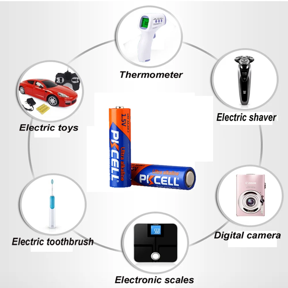 48 шт. щелочные аккумуляторы PKCELL AA 1 5 в E91 AM3 MN1500 LR6|lr6 aa|aa alkalineaa alkaline battery |
