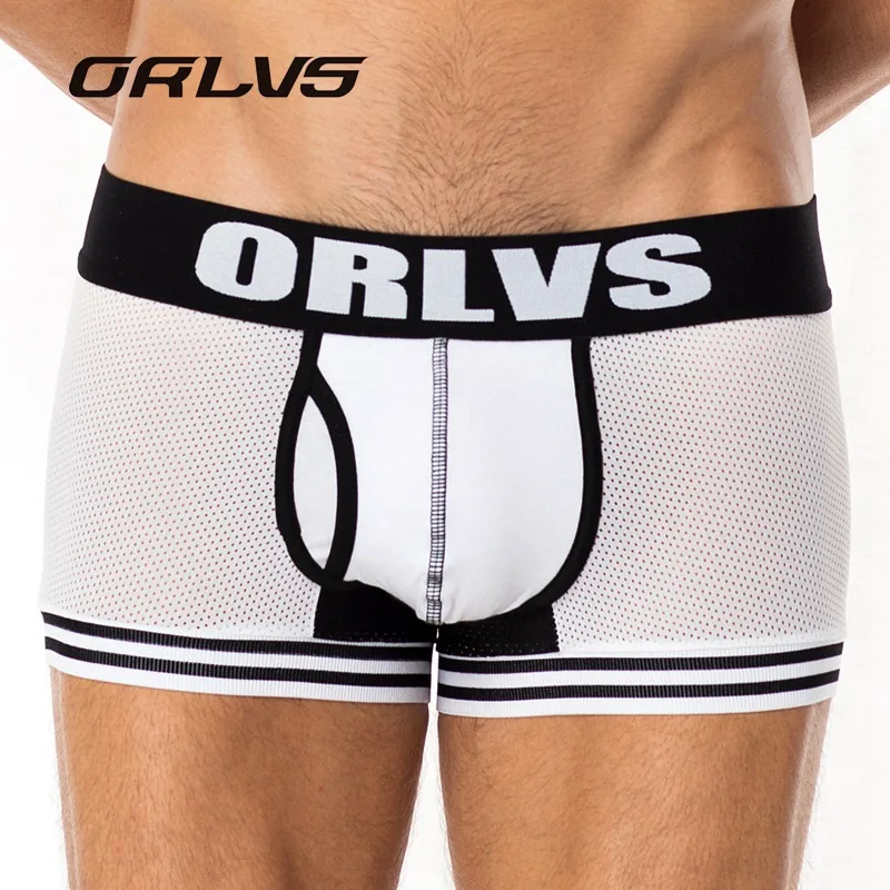 Бренд ORLVS хит продаж новейшее Сетчатое нижнее белье для мужчин Модальные боксеры