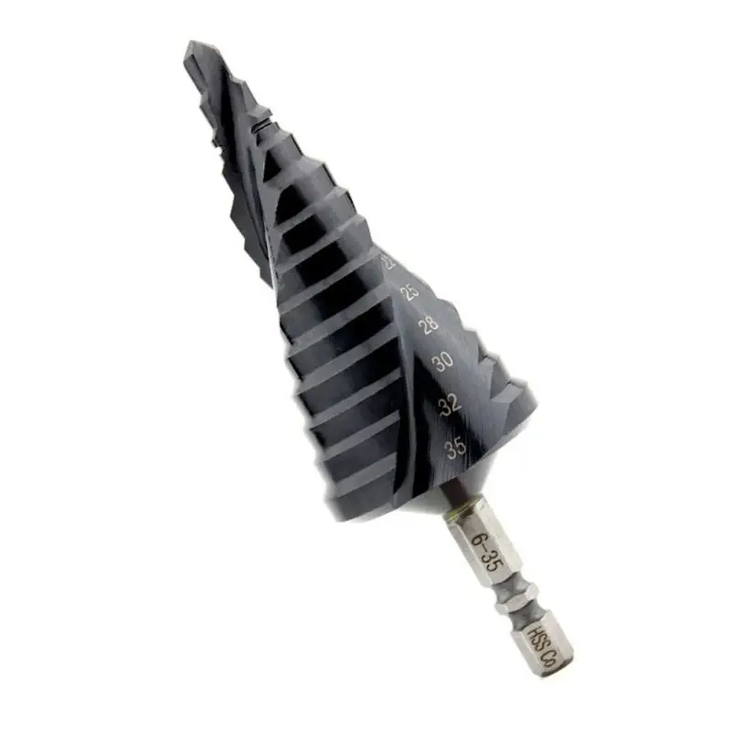 

6-25mm HSS Nitrogen Coated M35 Cobalt Step Drill Bit High Speed Steel Spiral B85C