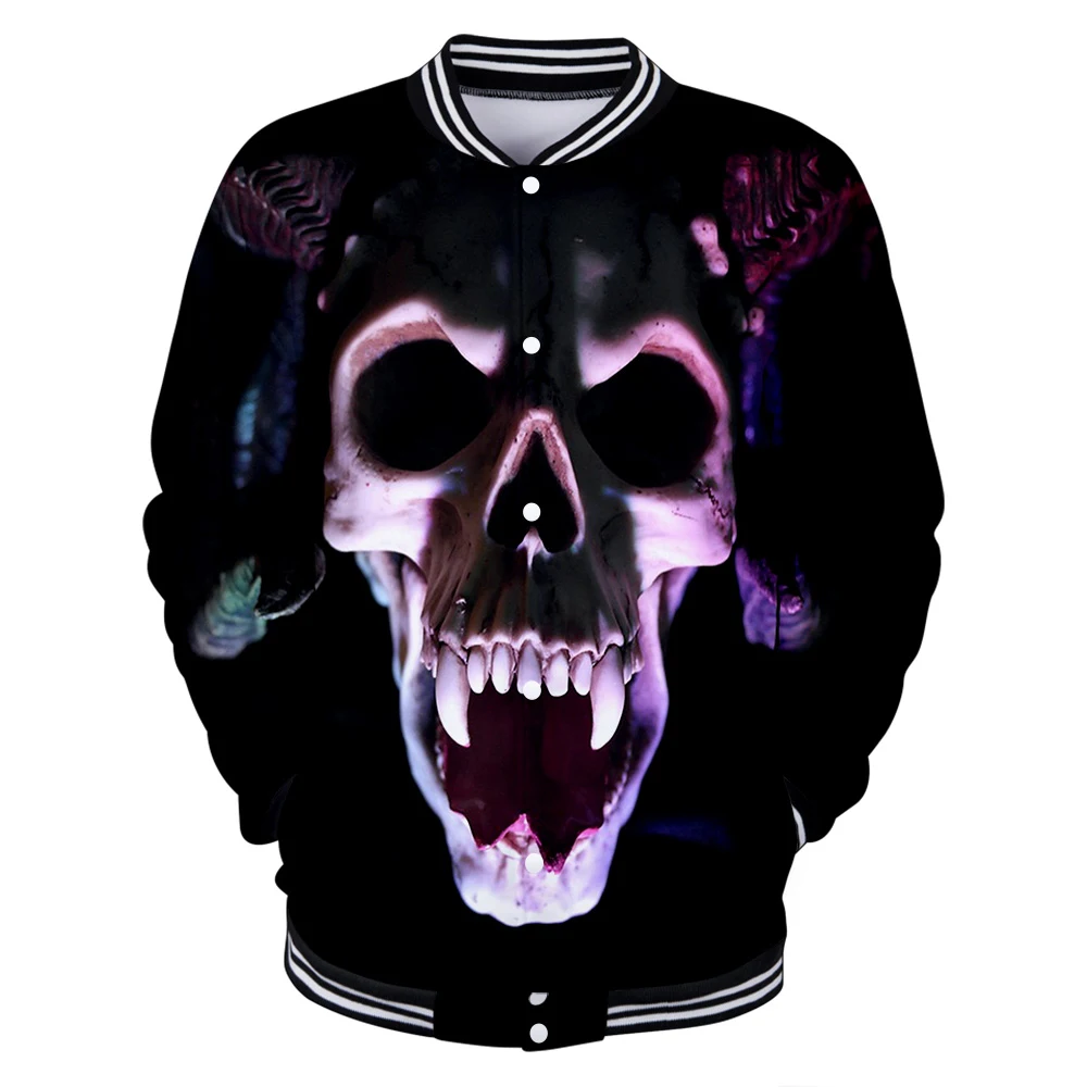 Новинка страшные бейсбольные куртки с 3D принтом на Хэллоуин Женская/Мужская