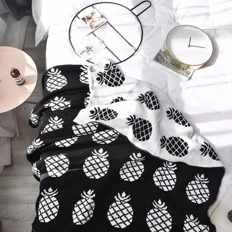 Вязаное одеяло из 2020 хлопка с рисунком ананаса|Одеяла| |
