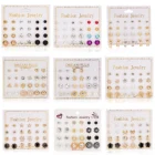 В виде бабочек, новинка, 12 паруп. блестящие Кристальные серьги-гвоздики для женщин цветок вышивка звёздочки или бриллианты жемчужные серьги вечерние свадебные украшения для студентов подарки