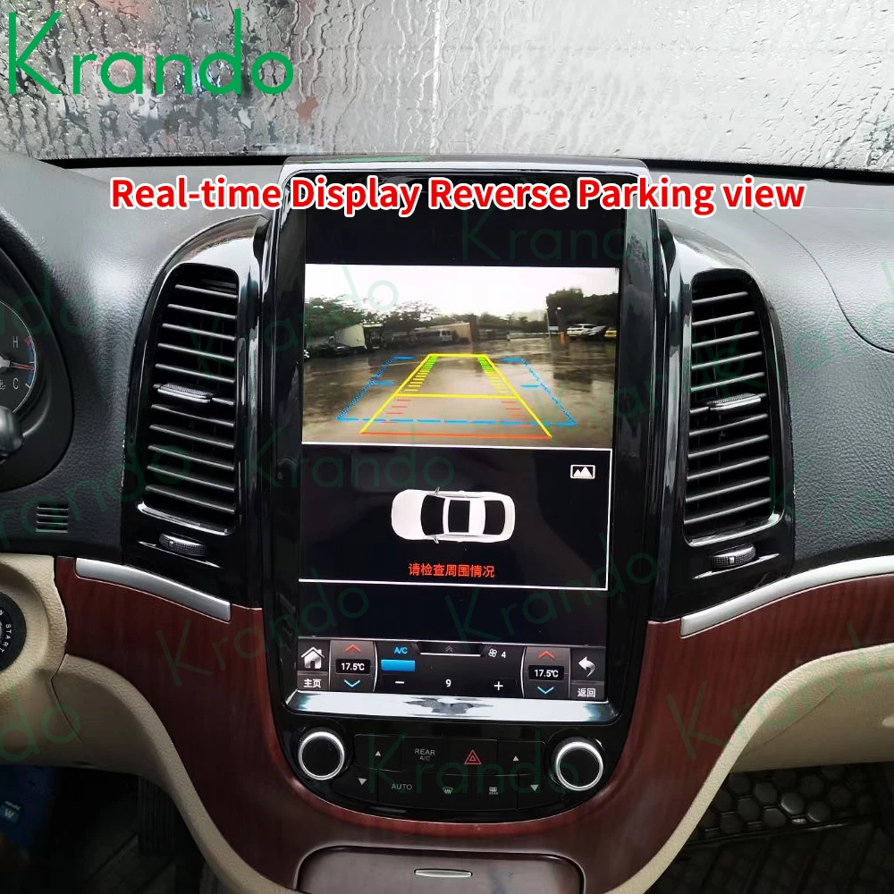 저렴한 Krando 안드로이드 10.0 6G 128G 12.1 테슬라 스타일 수직 자동차 라디오 현대 산타페 2006-2012 헤드 유닛 무선 Carplay