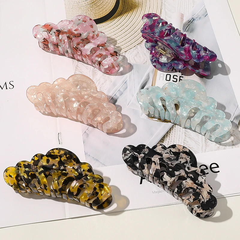 

Large Acrylic Leopard Print Acrylic Hairpins Hair Clip Crab Hair Claws For Women Girl Hair Accessories Headdress Party Gifts