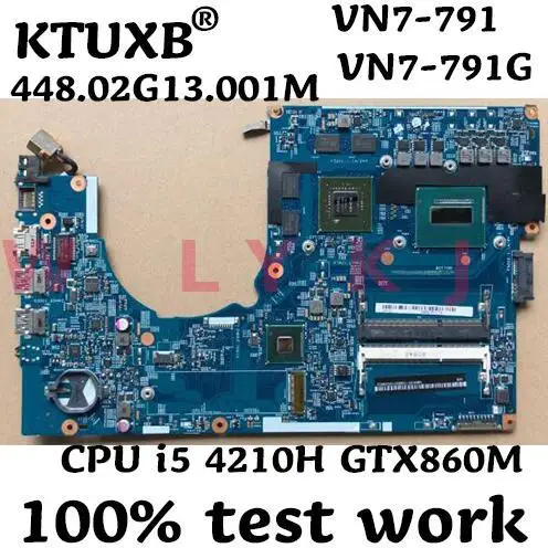 KTUXB 14204 1M 448.02G13.001M для ACER VN7 791 791G ноутбук материнская плата Процессор i5 4210H GTX860M DDR3 100%