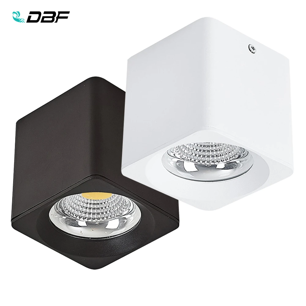 

[DBF]Square White/Black No-Cut Surface Mounted Downlight High Power 10W 20W 30W Ceiling Spot Light 3000K/4000K/6000K AC110V 220V