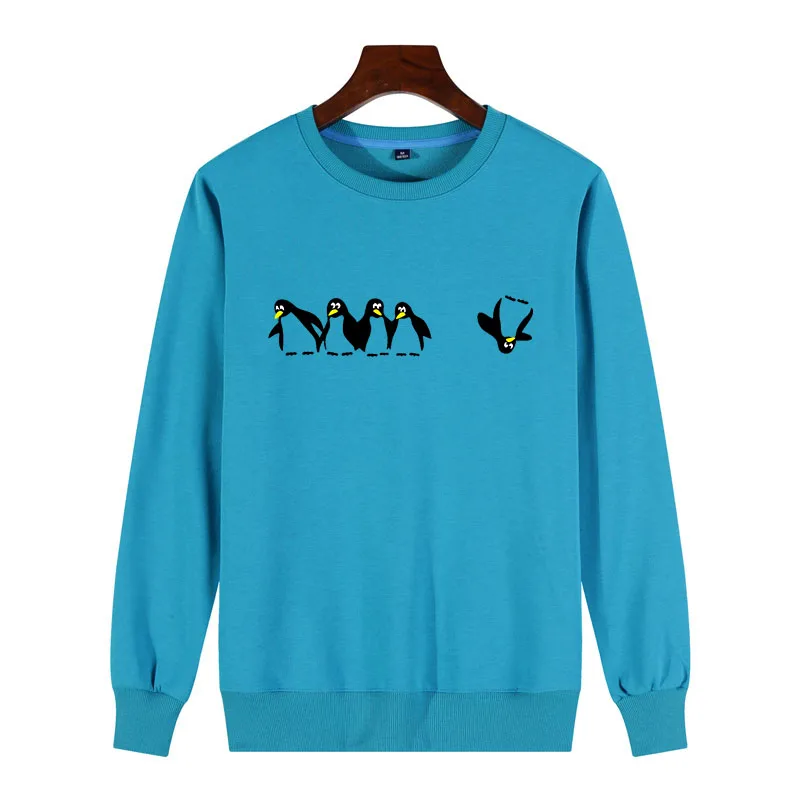 Зимний пуловер свитшоты из хлопка для женщин Kawaii Penguin Poleron Mujer 2019 школьная