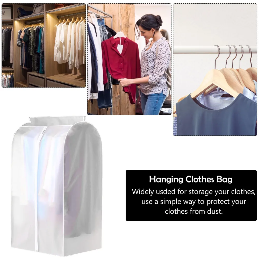 

1pc Translucent Dust Cover Coat Storage Bag Clothes Protection Cover Bag