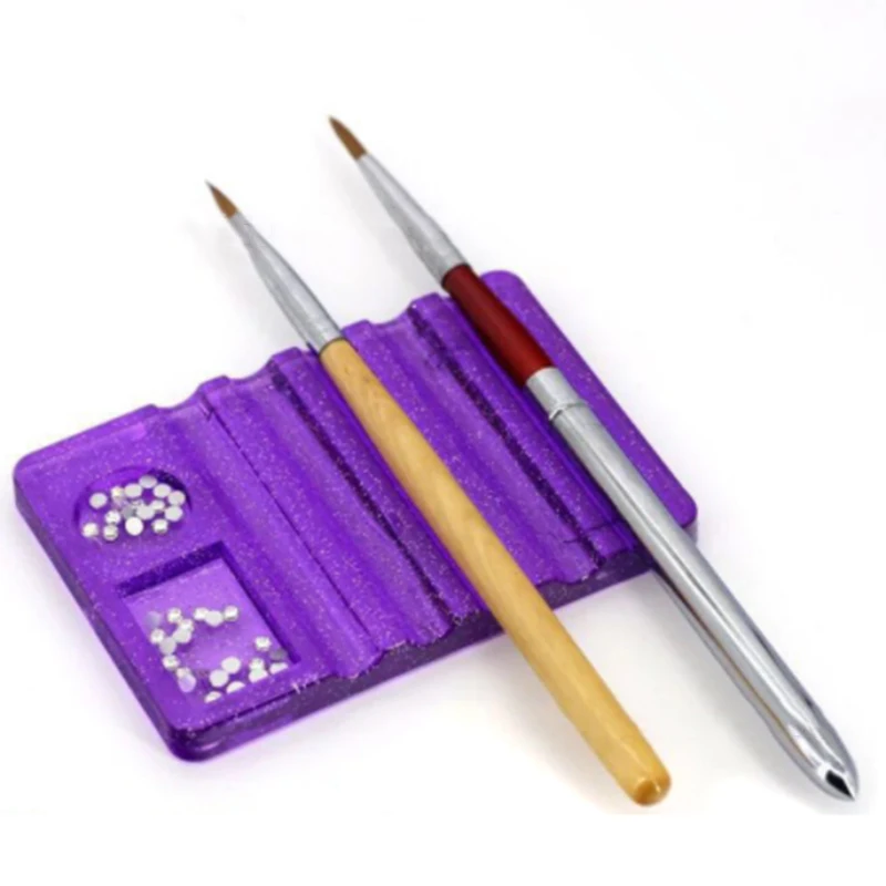 

1Pcs Acrylic Crystal Nail Art Brush Holder Display Stand Rest Tools for 5pcs UV Gel Brush Pen