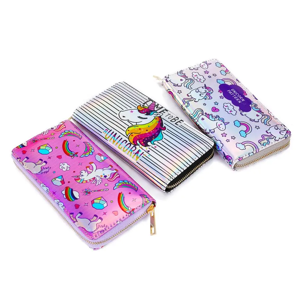 

KANDRA Fashion Laser Holographic Wallet Women 2020 Unicorn Clutch Purses Card Holder Ladies Cute Phone Bag Coin Purse