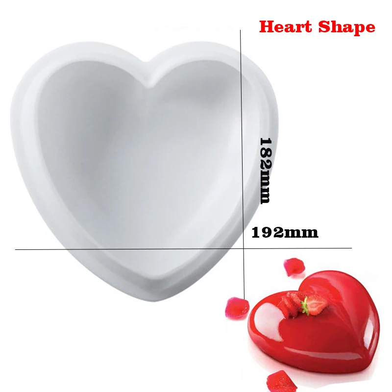 Big Heart Больше форм силиконовая форма для торта круглая форма для пончиков мусс форма для десерта форма для выпечки формы для украшения торта инструменты BPA бесплатно - Цвет: Big Heart
